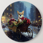 チワワ クリスマス 缶バッジ (正面)