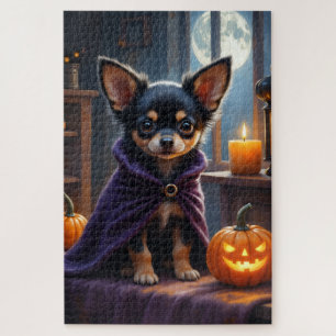 チワワ ゴシック ヴィクトリアン ハロウィン アート ジグソーパズル