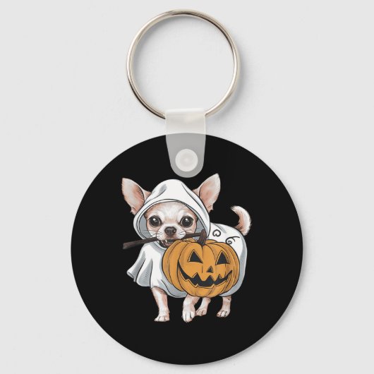 チワワ ゴーストドッグ ハロウィン キーホルダー (正面)