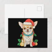 チワワ サンタ帽子 クリスマス オーナメント Xmas 犬 (正面/裏面)