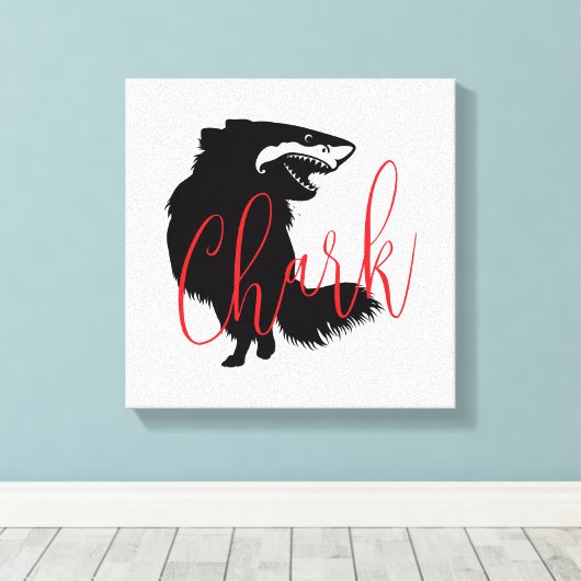 チワワ+シャーク=シャルク キャンバスプリント (インサイチュ (ウッドフロア))