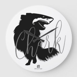 チワワ+シャーク=シャルク ラージ壁時計