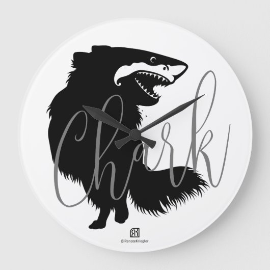 チワワ+シャーク=シャルク ラージ壁時計 (正面)