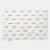 チワワ（ショートヘア、フェイントンクリーム） キッチンタオル (横)