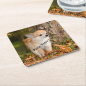 チワワ スクエアペーパーコースター (アングル)