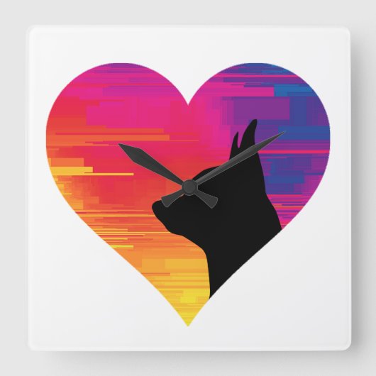 チワワ      スクエア壁時計 (正面)