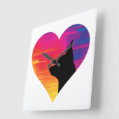 チワワ      スクエア壁時計 (傾斜)