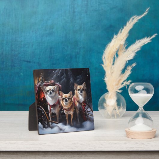 チワワ スノー スレッド クリスマス オーナメント フォトプラーク (インサイチュ)