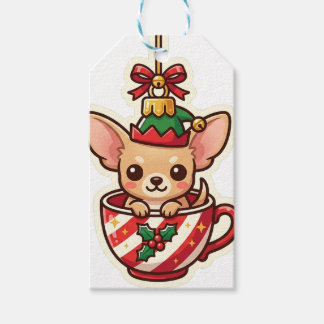 チワワ ティーカップ 妖精 クリスマス ギフトタグ