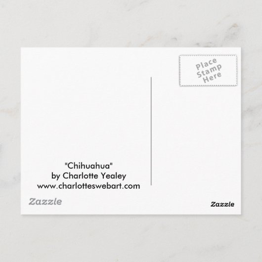 『チワワ』ドッグアートはがき ポストカード (裏面)
