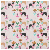 チワワ·ドッグス西女性のカーボーイピンク南西 ファブリック (見本)