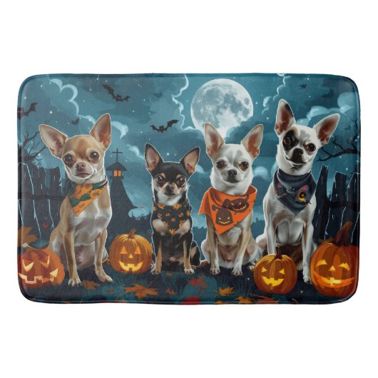 チワワ ハロウィン おばけ バスマット (正面)