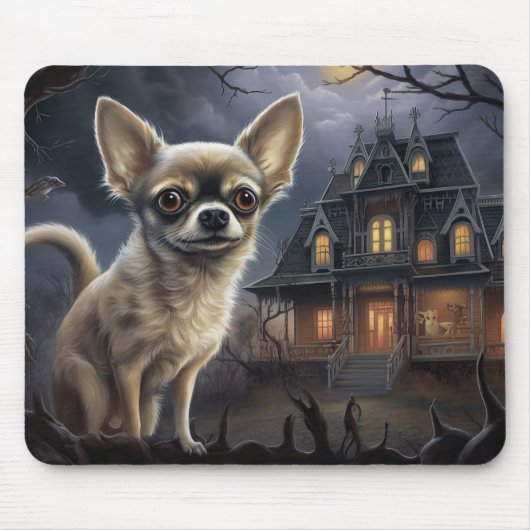 チワワ ハロウィン おばけ マウスパッド (正面)