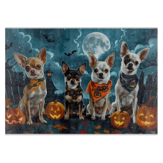 チワワ ハロウィン スプーキー カッティングボード (正面)