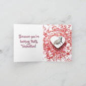 チワワ バレンタインデー 折りたたみ ホリデー カード (内部)