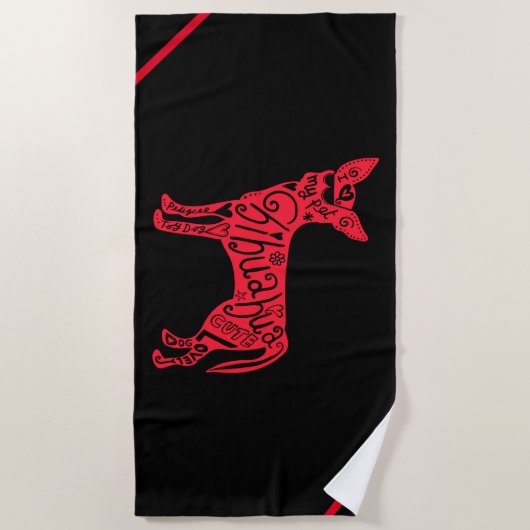 『チワワ』 ビーチタオル (正面)