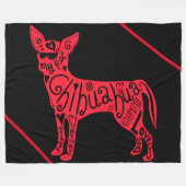 『チワワ』 フリースブランケット (正面(横))