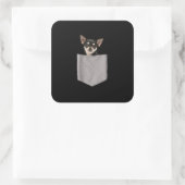 チワワ,ポケットのチワワ愛好家の贈り物 スクエアシール (バッグ)