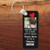 チワワ…マ最高のマムカスタム両面キーチェーン キーホルダー (正面)