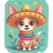 チワワ メキシコ シンコデマヨ 笑犬 (2) シール (正面)