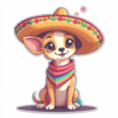 チワワ メキシコ シンコデマヨ 笑犬 (4) シール (正面)