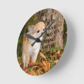 チワワ ラウンド壁時計 (傾斜)