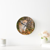 チワワ ラウンド壁時計 (ホーム)