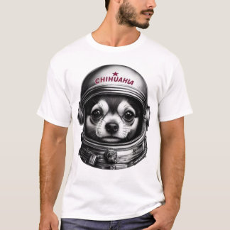 チワワ、レトロソ連宇宙ドッグトラベラー Tシャツ