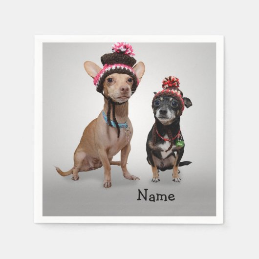 チワワ（名前） スタンダードカクテルナプキン (正面)