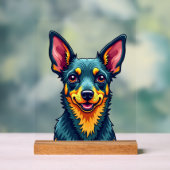 チワワ 抽象画 カラー かわいい犬 (2) アクリルサイン (ニュートラル)