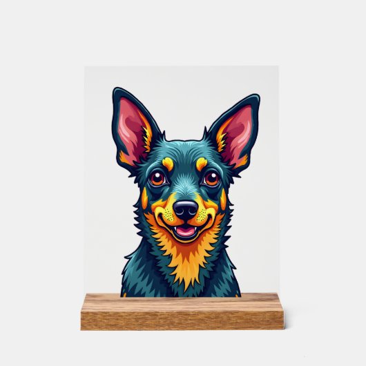 チワワ 抽象画 カラー かわいい犬 (2) アクリルサイン (正面)