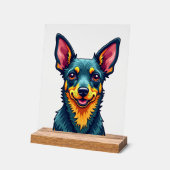 チワワ 抽象画 カラー かわいい犬 (2) アクリルサイン (傾斜)