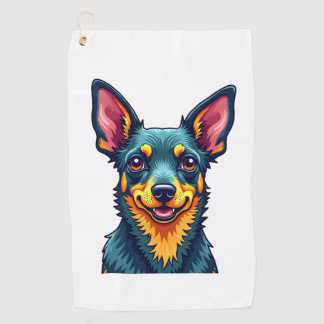 チワワ 抽象画 カラー かわいい犬（2） ゴルフタオル
