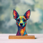 チワワ 抽象画 カラー かわいい犬 (5) アクリルサイン (ニュートラル)