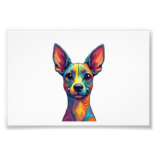 チワワ 抽象画 カラー かわいい犬 (5) フォトプリント            (正面)