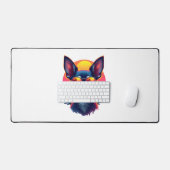 チワワ 抽象絵画 カラー かわいい犬 コピー デスクマット (キーボード&マウス)