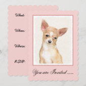 チワワ 絵画 - かわいいオリジナル犬アート 招待状 (正面/裏面)