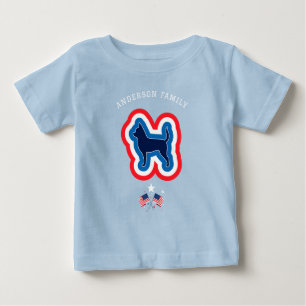 チワワ 赤 白 青 7月4日 犬 ベビーTシャツ