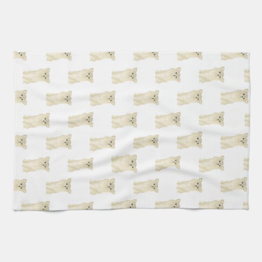 チワワ（長髪、子鹿） キッチンタオル (横)
