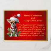 チワワinサンタハットフォイルカード 箔シーズンカード (正面)