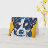 チワワLCの黒い三(ロレンツォ) カード (黄色い花)