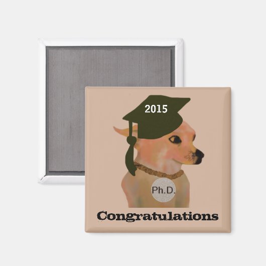 チワワPh.D卒業磁石 マグネット (正面/裏面)