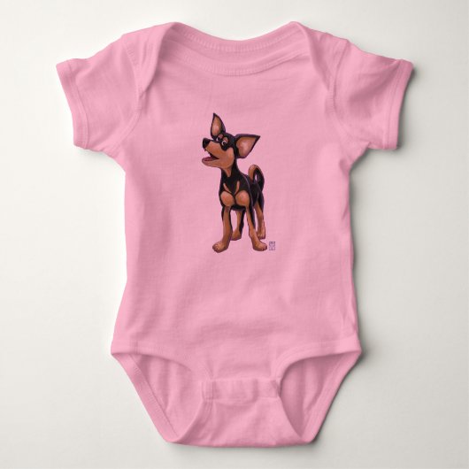 チワワTシャツ ベビーボディスーツ (正面)