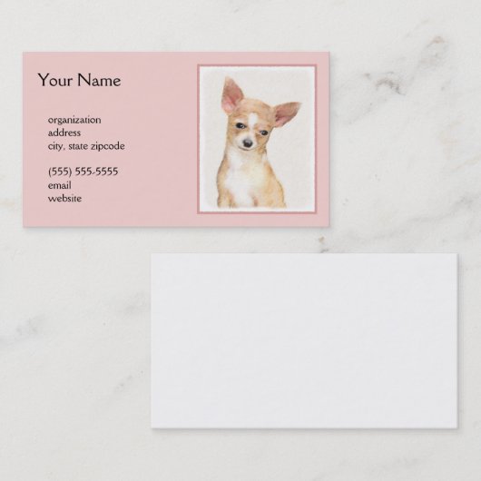 チワ絵画ワズカウトオリジナルドッグアート 名刺 (正面/裏面)