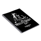 チンアップヒール下り女性のカーボーイ馬好き乗り ノートブック (右側)