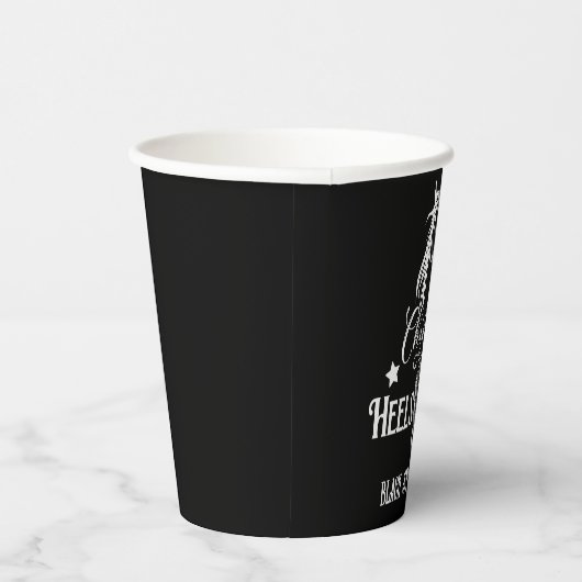 チンアップヒール下り女性のカーボーイ馬好き乗り 紙コップ (右)