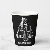 チンアップヒール下り女性のカーボーイ馬好き乗り 紙コップ (正面)