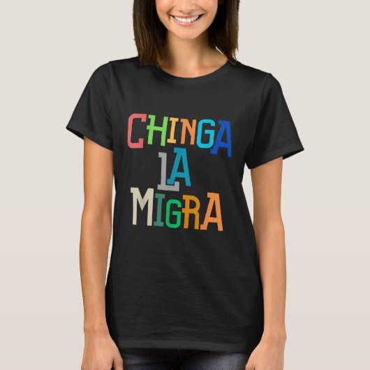 チンガラマイラおもしろいアンチトランプ Tシャツ (正面)