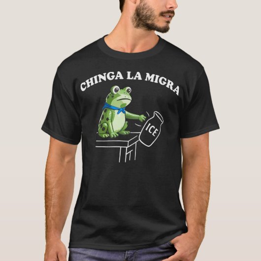 チンガ・ラ・ミグラ プロ 移民 ファシズム 人間 Tシャツ (正面)
