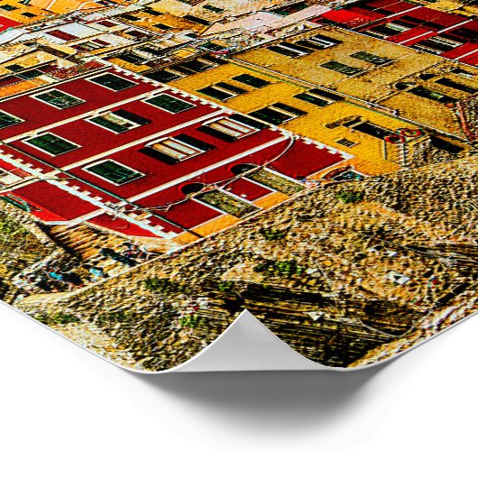 チンクテレリグーリアイタリアヨーロッパ旅行 ポスター (角)